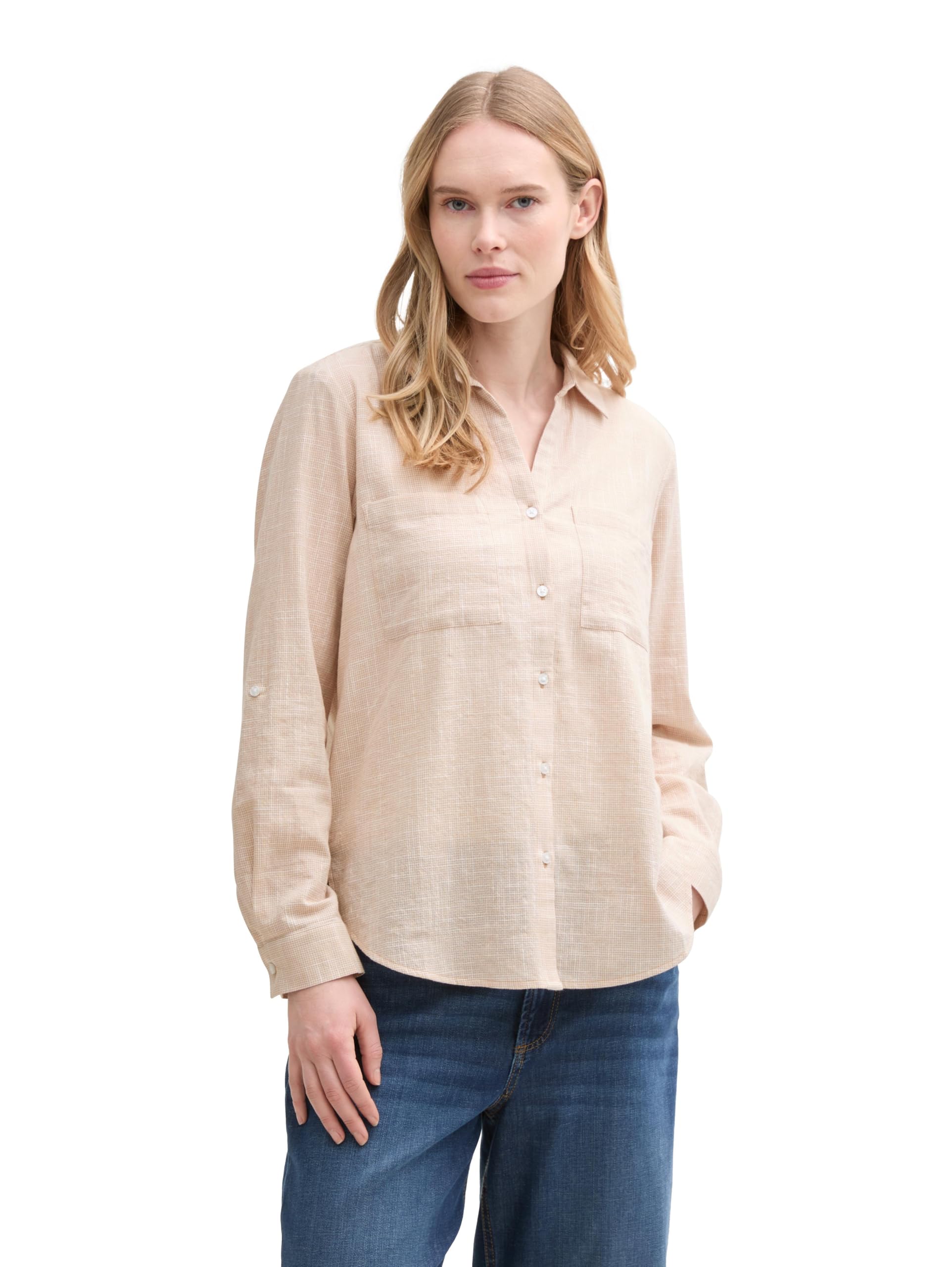 TOM TAILOR Bluse mit Brusttaschen aus Baumwolle