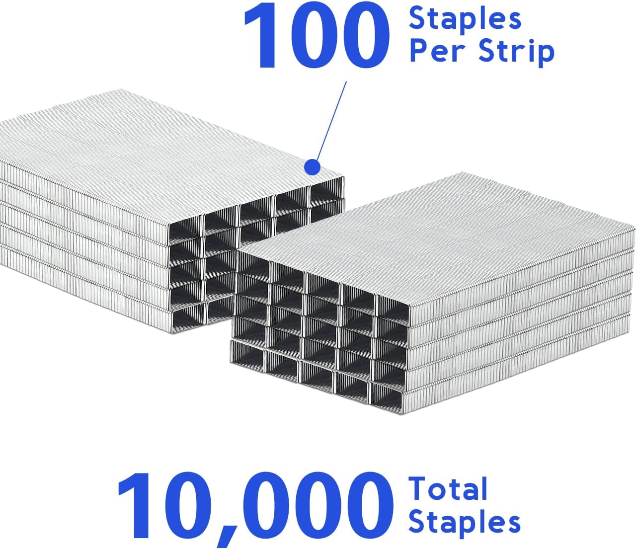 JIKIOU 10000 Staples, Standard Staples, 1/4" Length, 100/Strip, 25 Sheet Capacity(24/6), Jam Free Staples for Stapler Heavy Duty, Perfect for Home Office Supplies & Desktop : Office Products