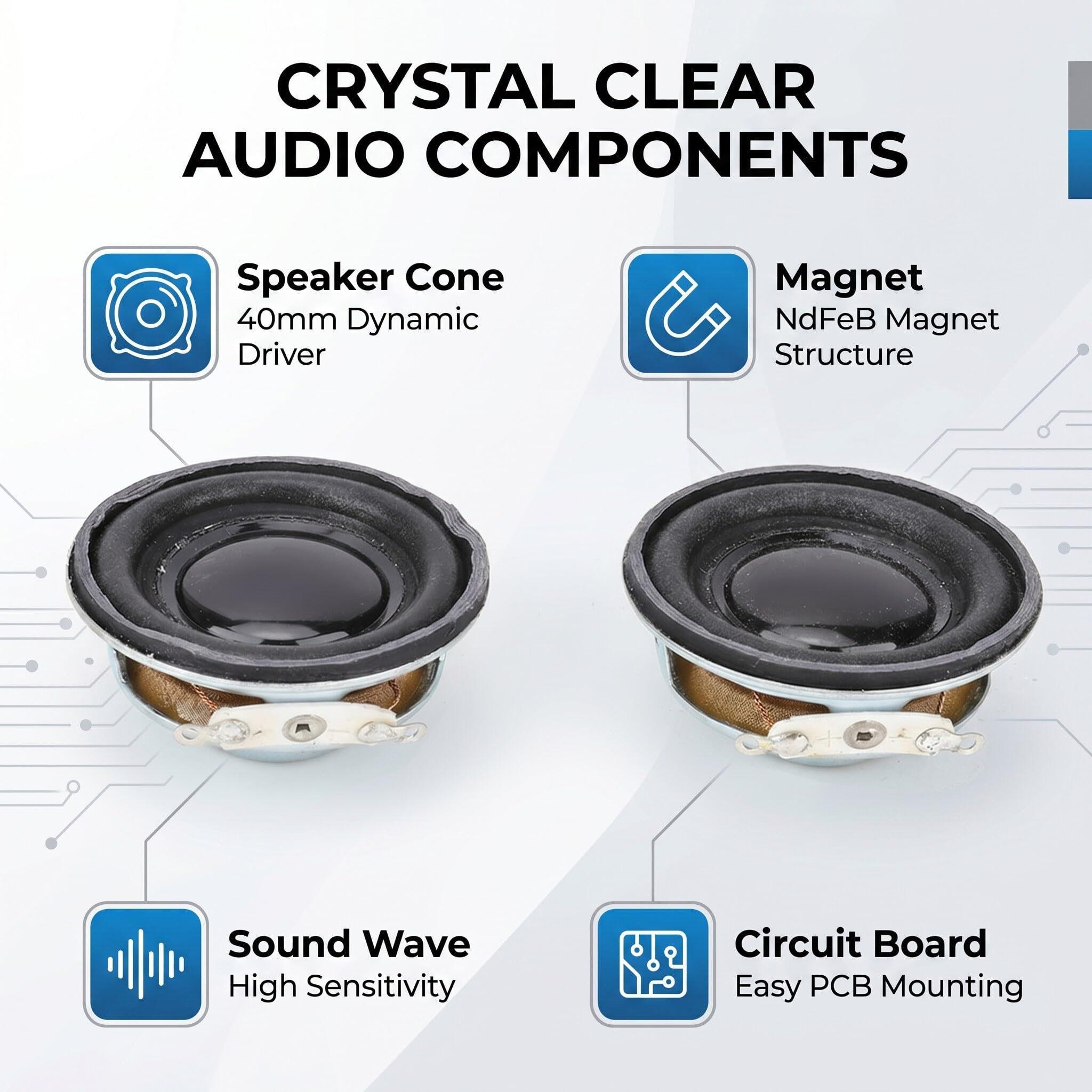 Altoparlante Woofer stereo 2 pezzi 3 W 4 Ω per mini amplificatore audio sistema audio compatto