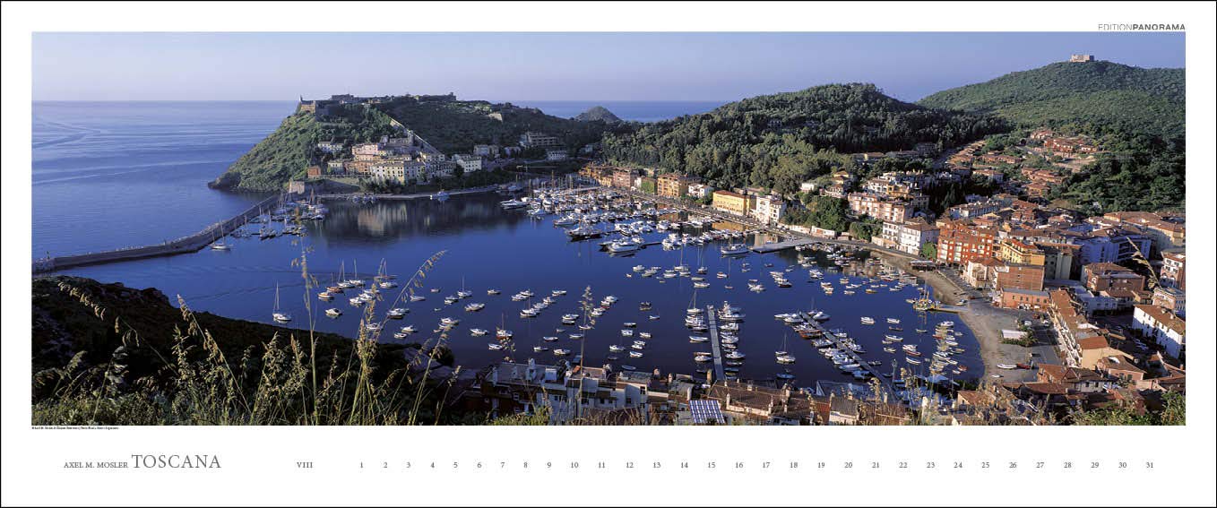 Toscana: Immerwährender Panorama-Kalender in 1,15 Meter Breite