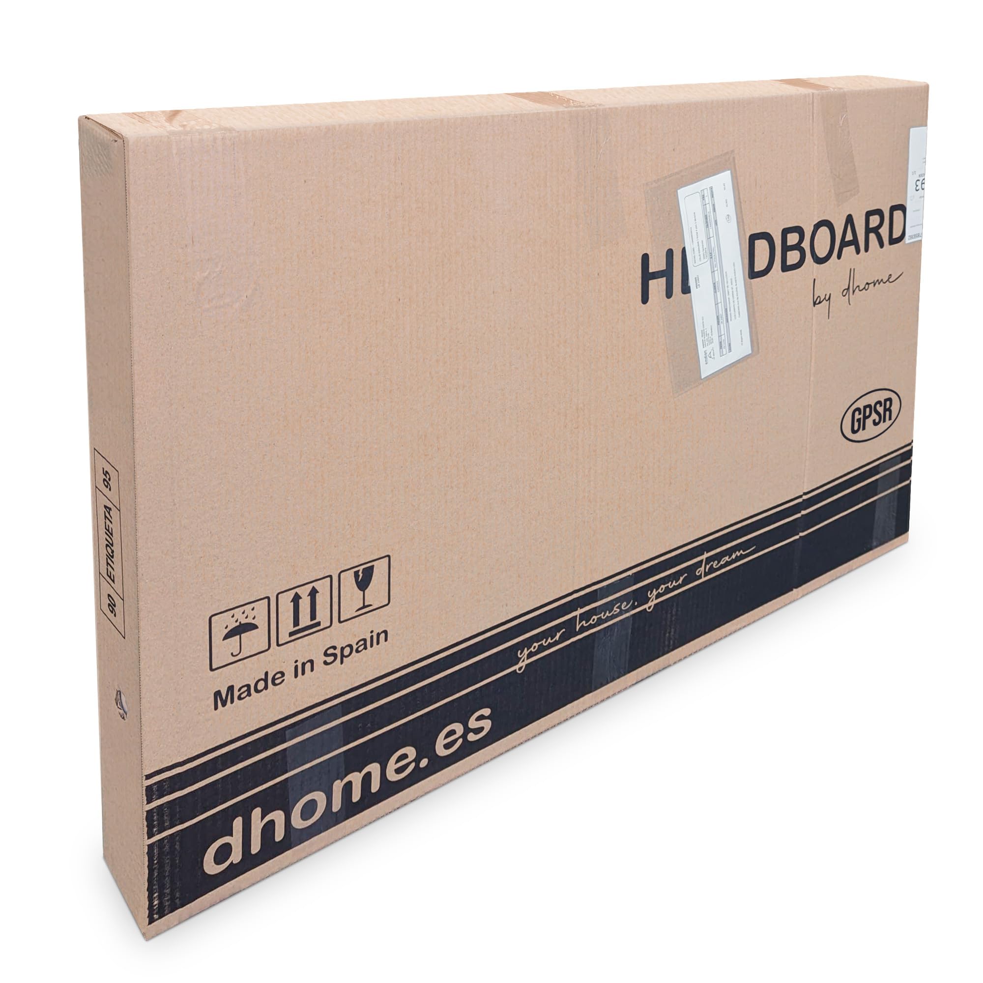 DHOME Cabecero de Madera reciclada DM Estilo Palet Horizontal Dual Dividido en 2 Piezas Cama Palets Herrajes incluidos (210cm Dual, Nogal Madera)