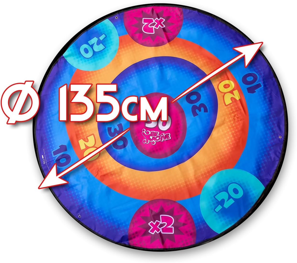 Simba Park Dart Outdoor Dart Set with 3 Throwing Darts (14 cm), Soft Tip, Foldable Dart Dart Dart (Diameter 132 cm) and 3 Earth Hooks, Throwing Game for Children from 3 Years Old