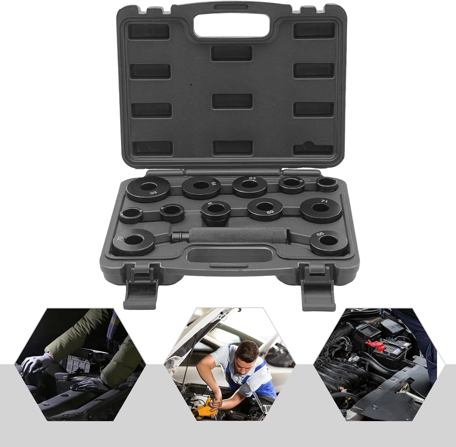 T-0220-700R4 Transmissions Bushing Driver Kit, 13 PCS Bushing Driver Tools Set, for GM 700-R4 4L60 4l60E 4L65E Seal Installer Remover Repair Replace Tool