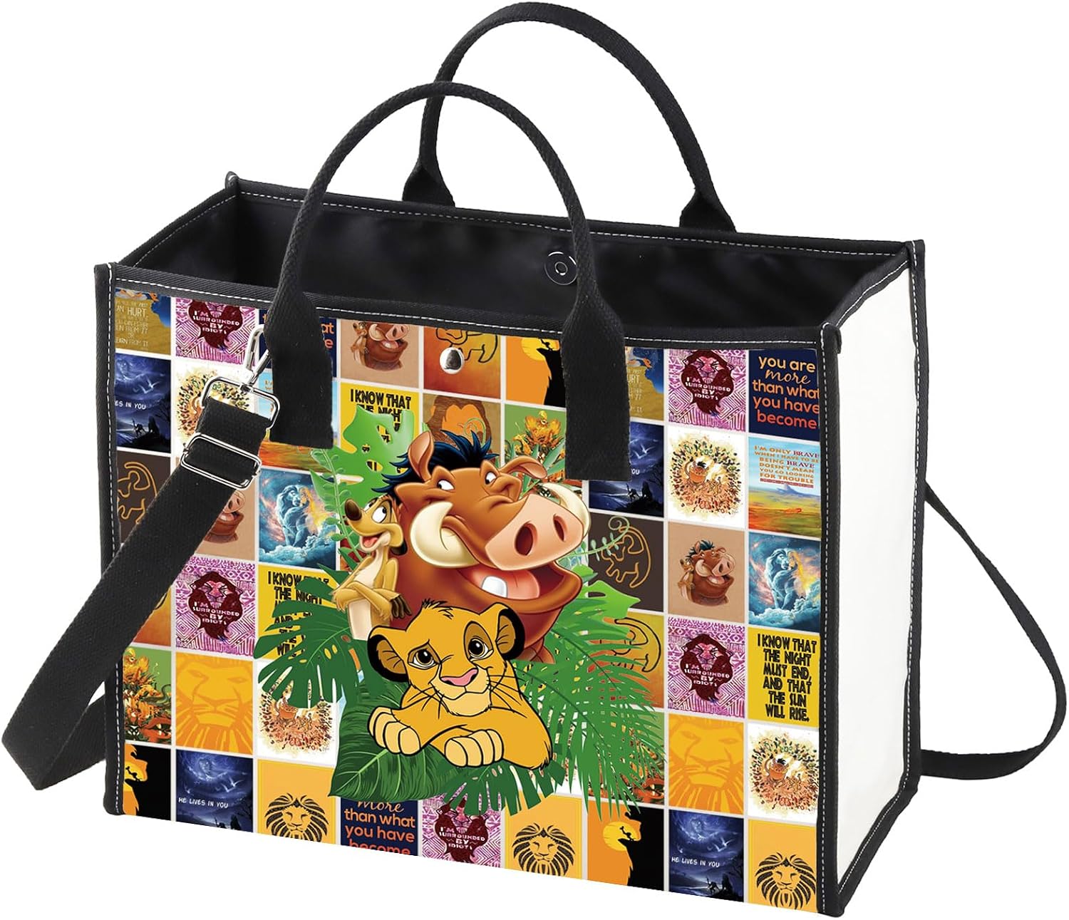 WZMPA Lions Tote Bag Cartoon Gifts Lion Lover Reusable Grocery Bag Movie Merchandise