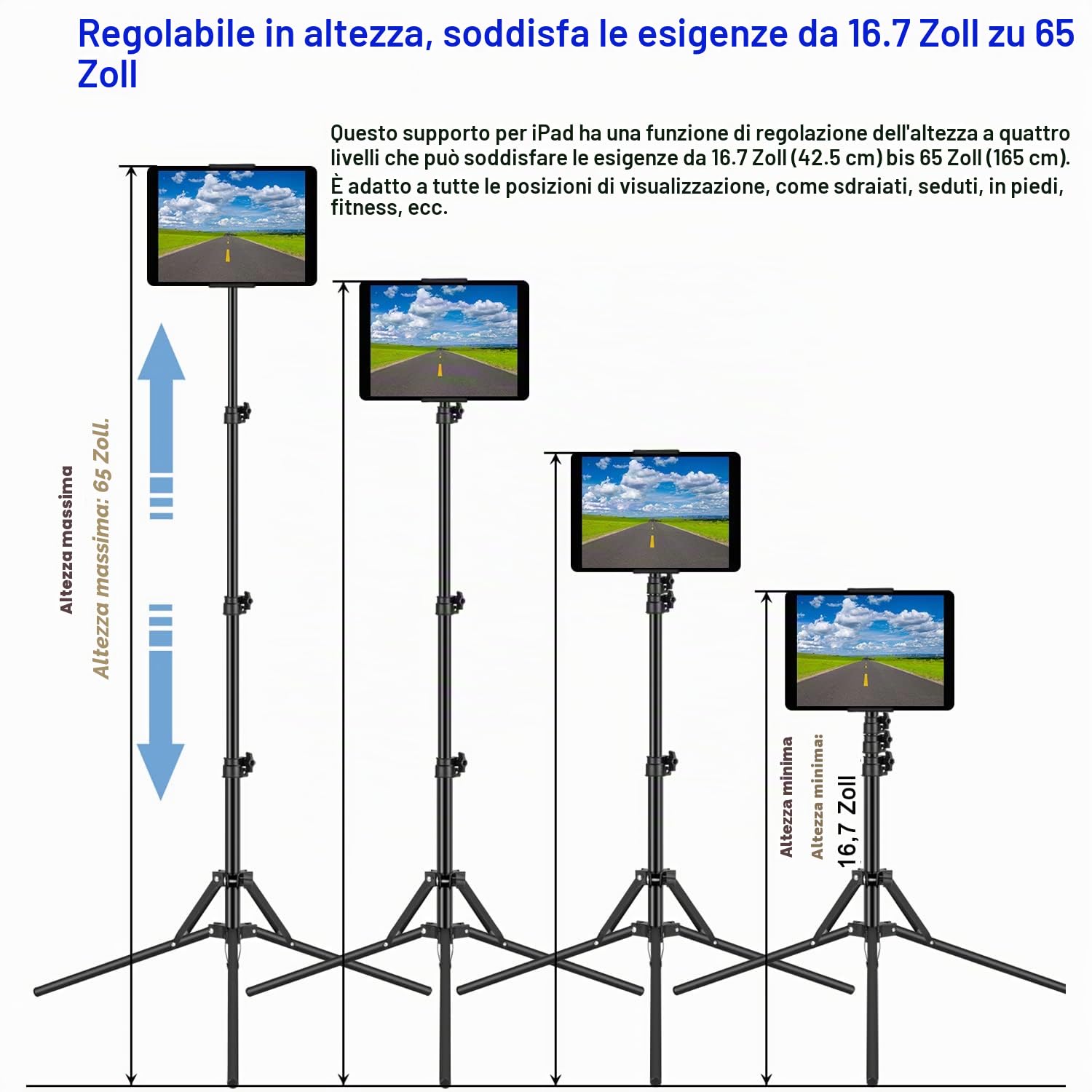 Statyw do iPada i Tabletu Regulowany z Obrótem 360° 4.7-12.9"