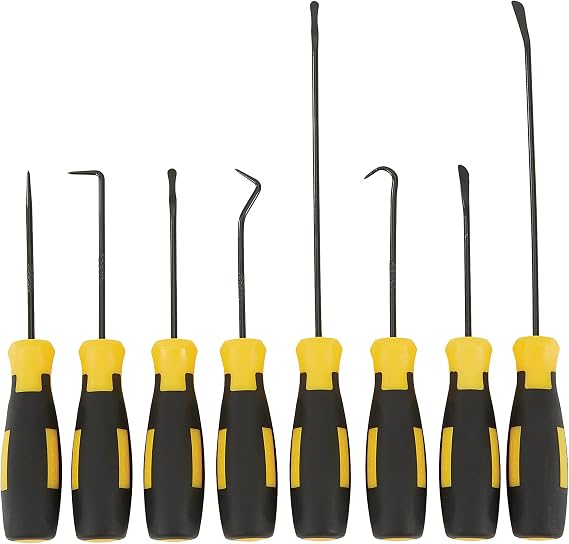 Klutch 8-Pc. O-Ring and Pick Set | Comfortable handling, Shop and field repairs, Controlled leverage, Durable construction, Easy tool storage