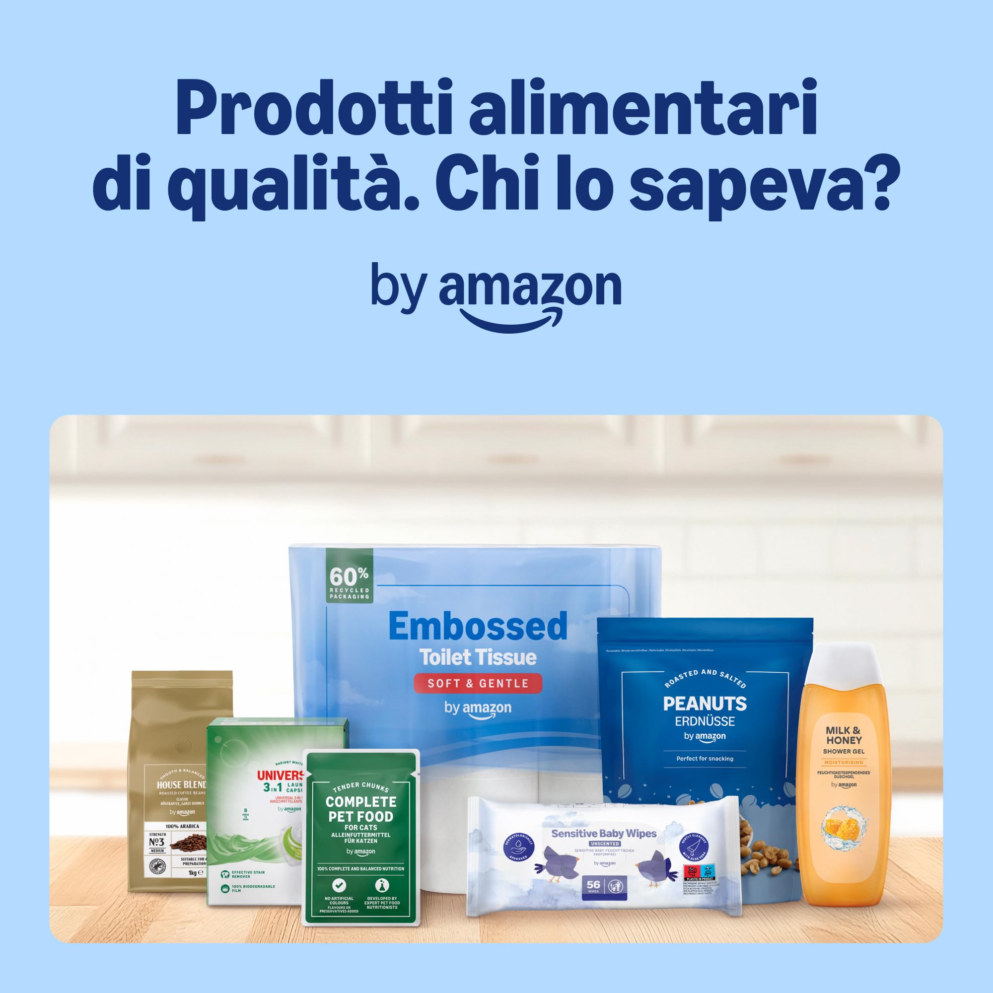 by Amazon - Carta igienica (maxi rotolo), 2 veli, trapuntata, morbida e delicata, 4 rotoli (1 confezione da 4), 500 strappi per rotolo, certificata FSC
