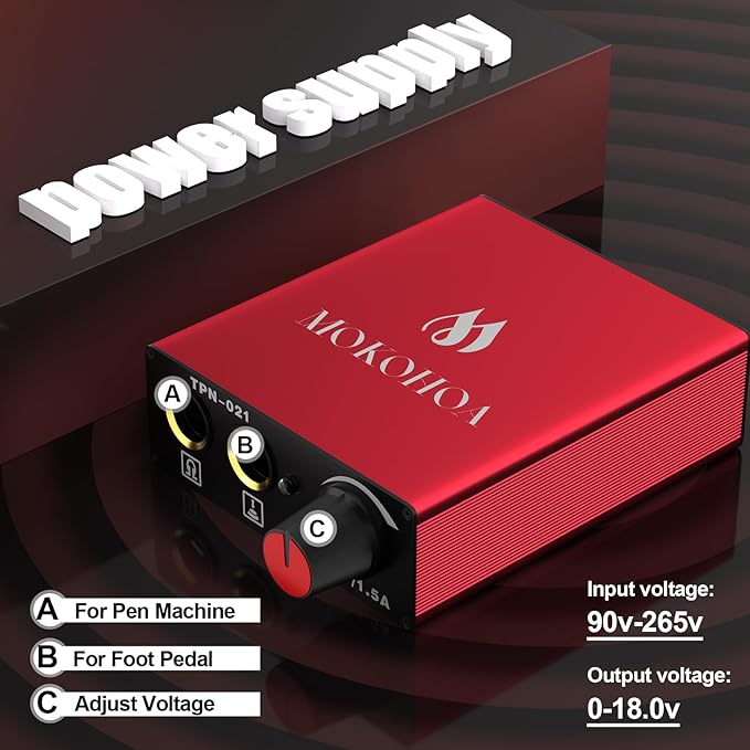 Kit Máquina Tatuar Rotativa Pen MOKOHOA Completo para Princi miniatura 7