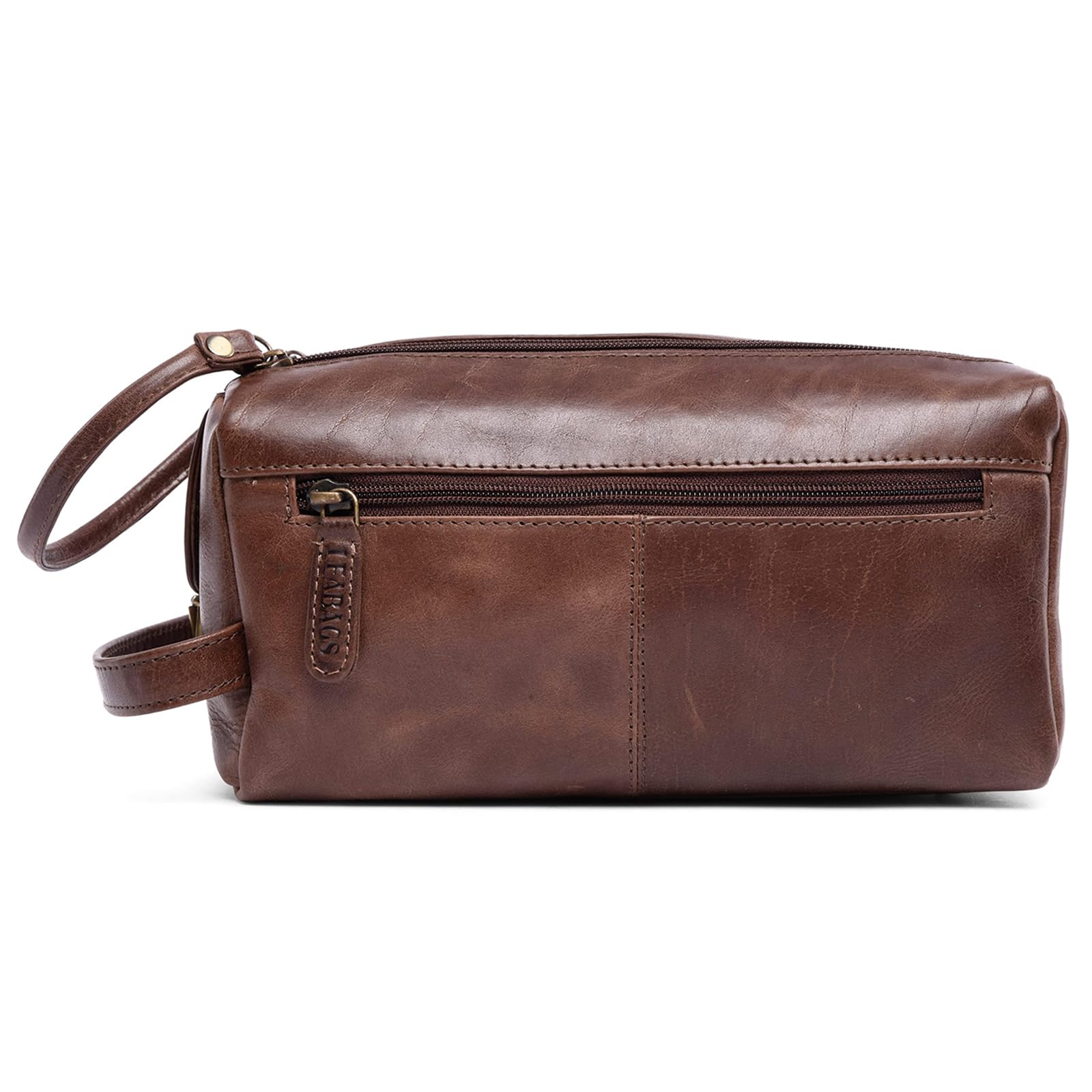 LEABAGS Grande Borsa da Toeletta in Pelle Premium per Uomo e Donna | Beauty Case, Porta Trucchi, Organizer da Viaggio | Spaziosa Trousse da Trucco | Borsa da Lavaggio