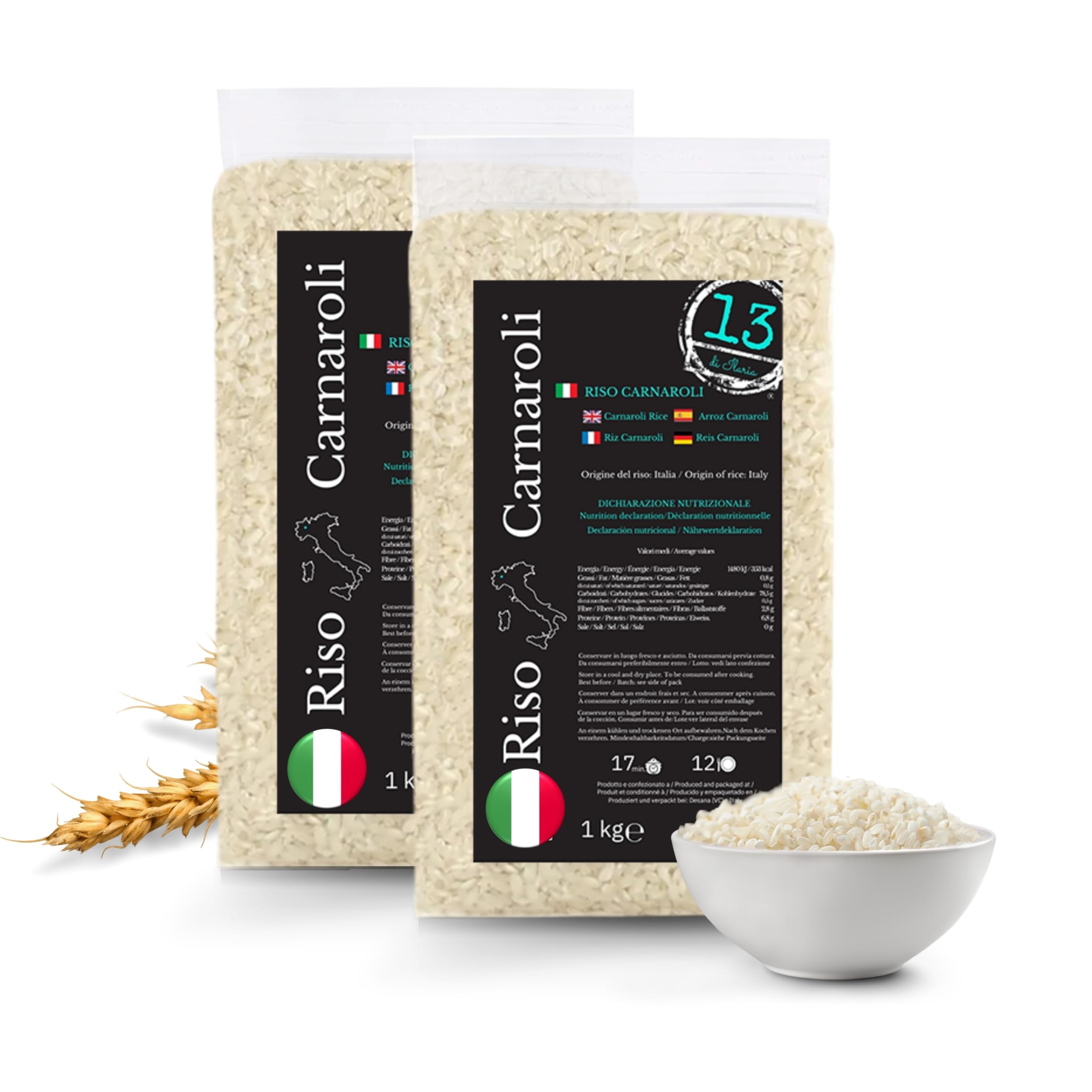 Arroz Carnaroli Italiano 2 kg (2x1 kg) – Ideal para Risotto