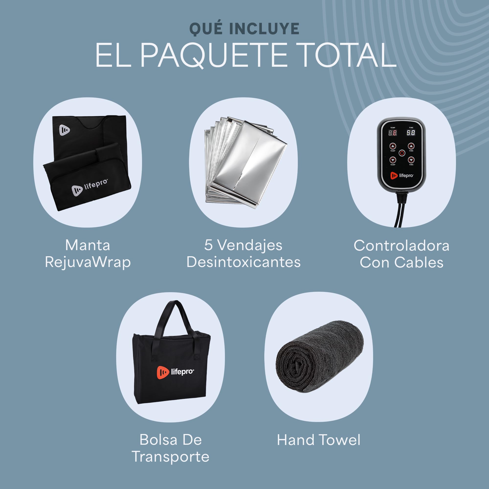 LifePro RejuvaWrap Manta de Sauna Infrarroja 9 Niveles de Calor 35-80°C