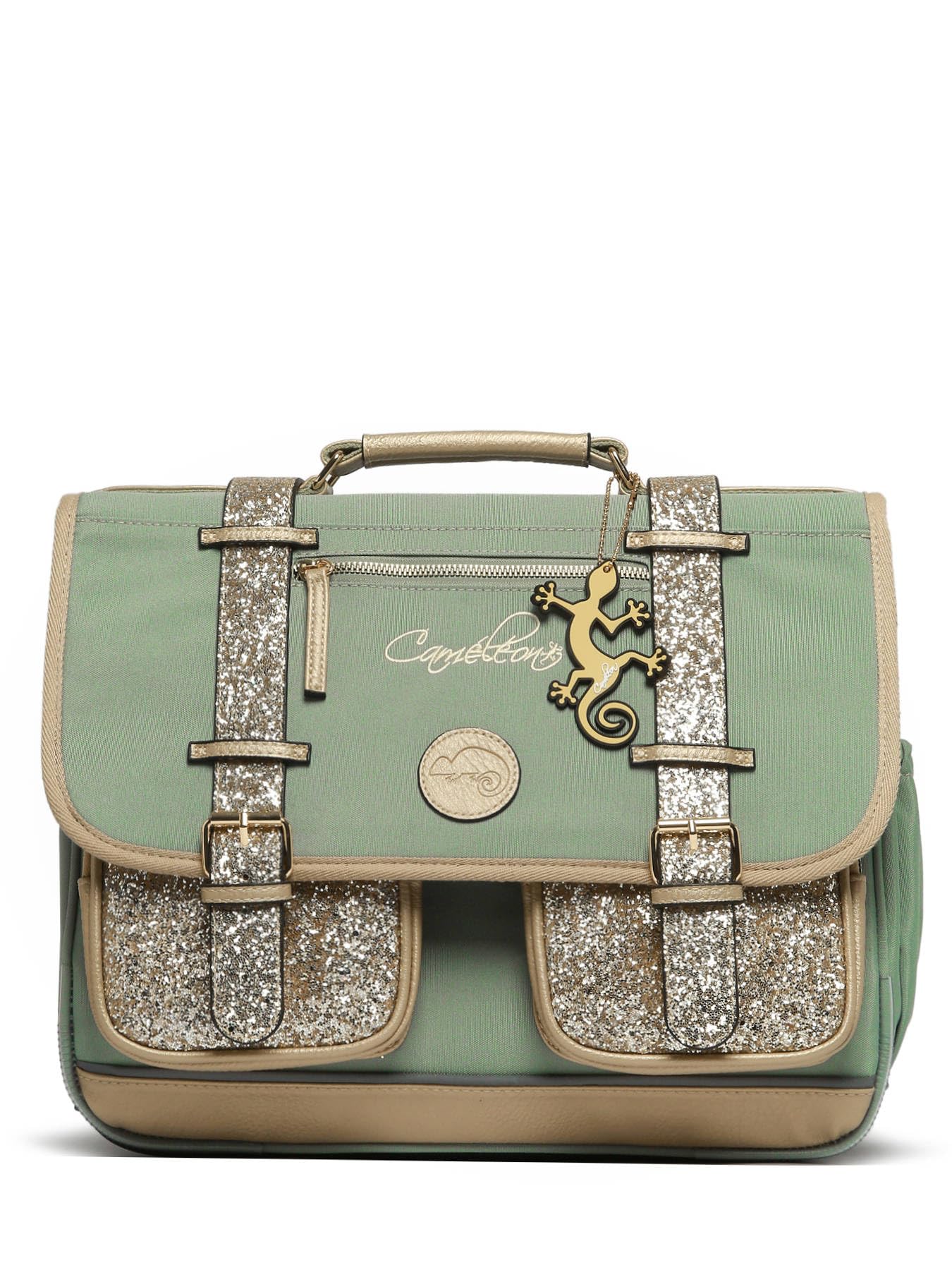 Cameleon Cartable scolaire Vert 38cm Vintage Fantasy avec 2 compartiments - Idéal pour l'école primaire et la rentrée scolaire en CP, CE1 et CE2 pour fille et garçon