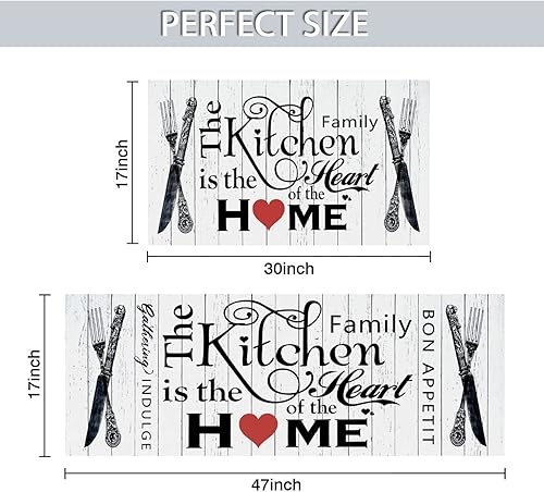 Miniatura 2 de DOZARMOTA Farmhouse Kitchen Rug Set of 2, Farmhouse Themed Decor Accessories, Kitchen Rugs and Mats Non-Slip Washable, Absorbent Anti-Fatigue