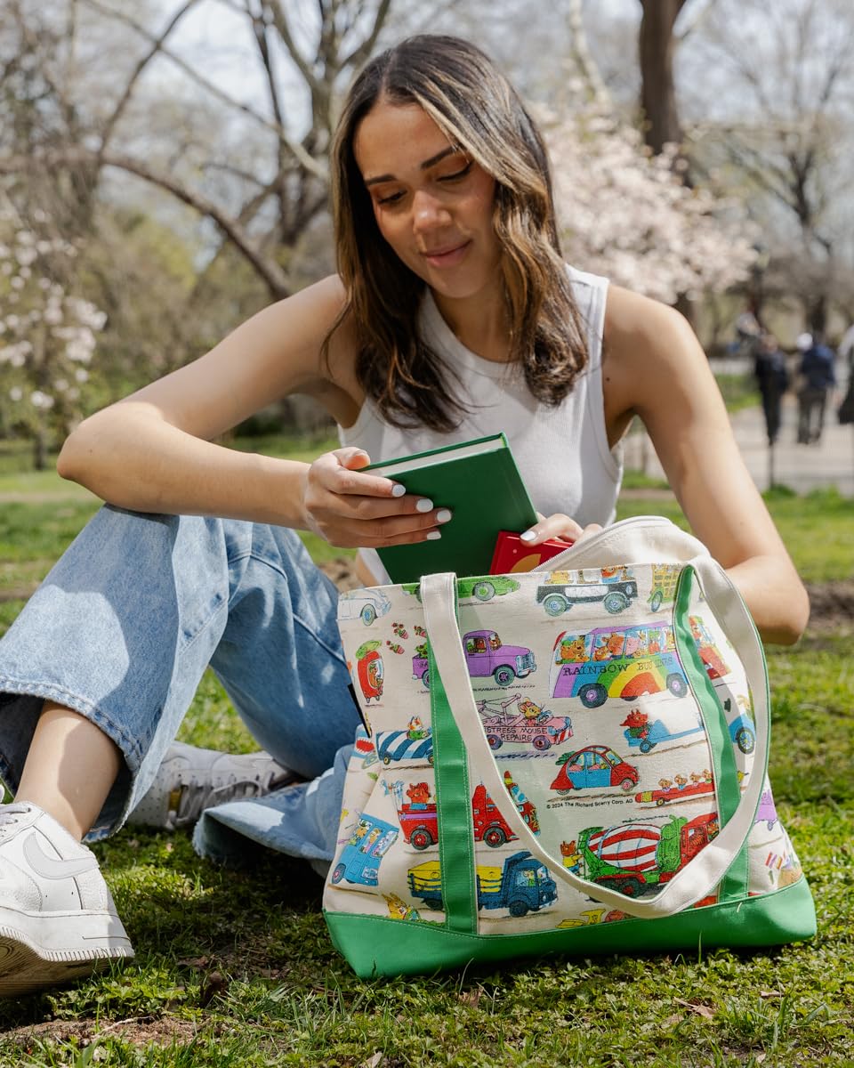 Out of Print Richard Scarry Cars and Trucks and Things That Go Large Zippered Tote - Image 6