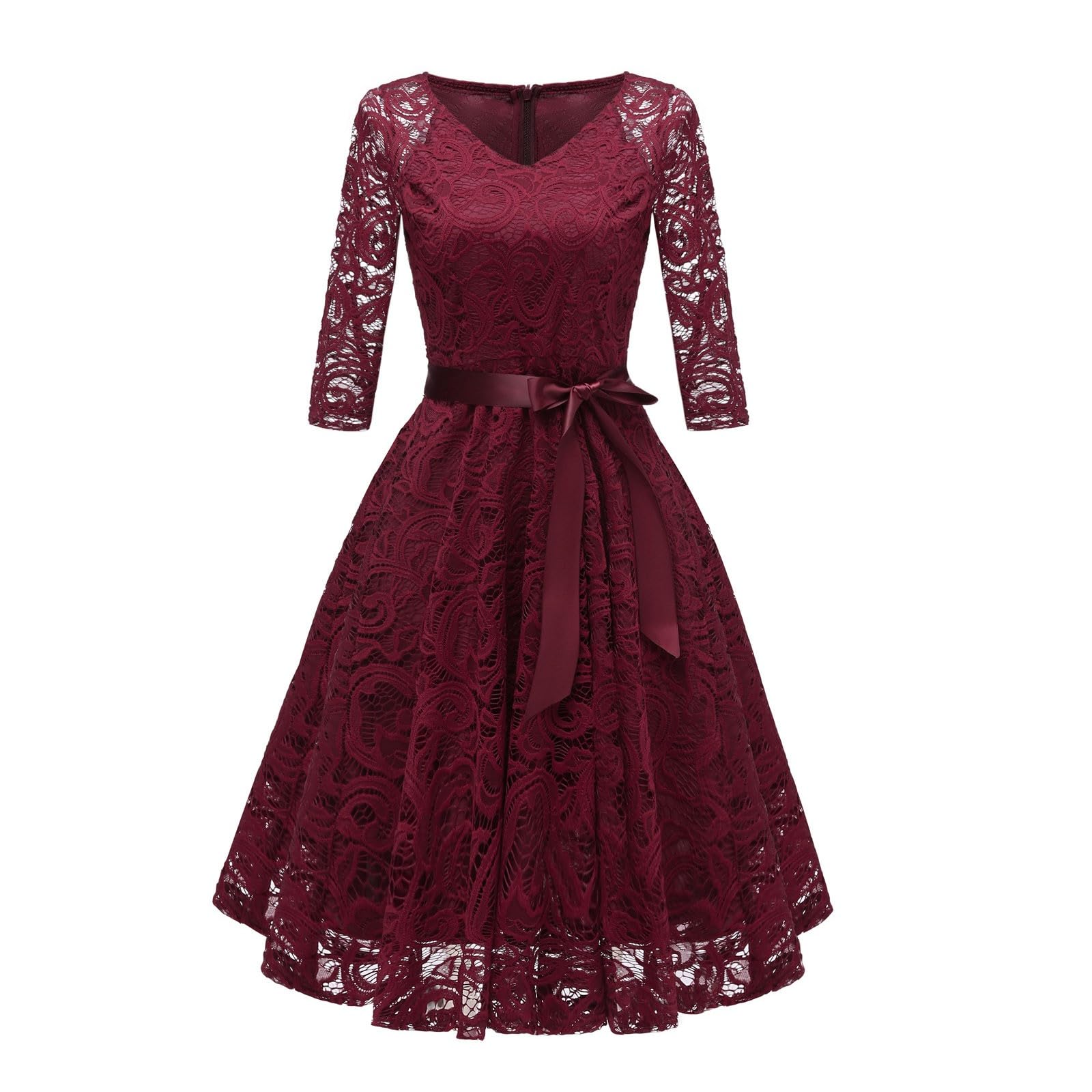 Vestidos de noche largos para mujer, vestido de invitado de boda, vestido de cóctel de gasa de encaje, informal, swing, vestidos festivos para mujeres, transpirables, cómodos, ligeros, trajes