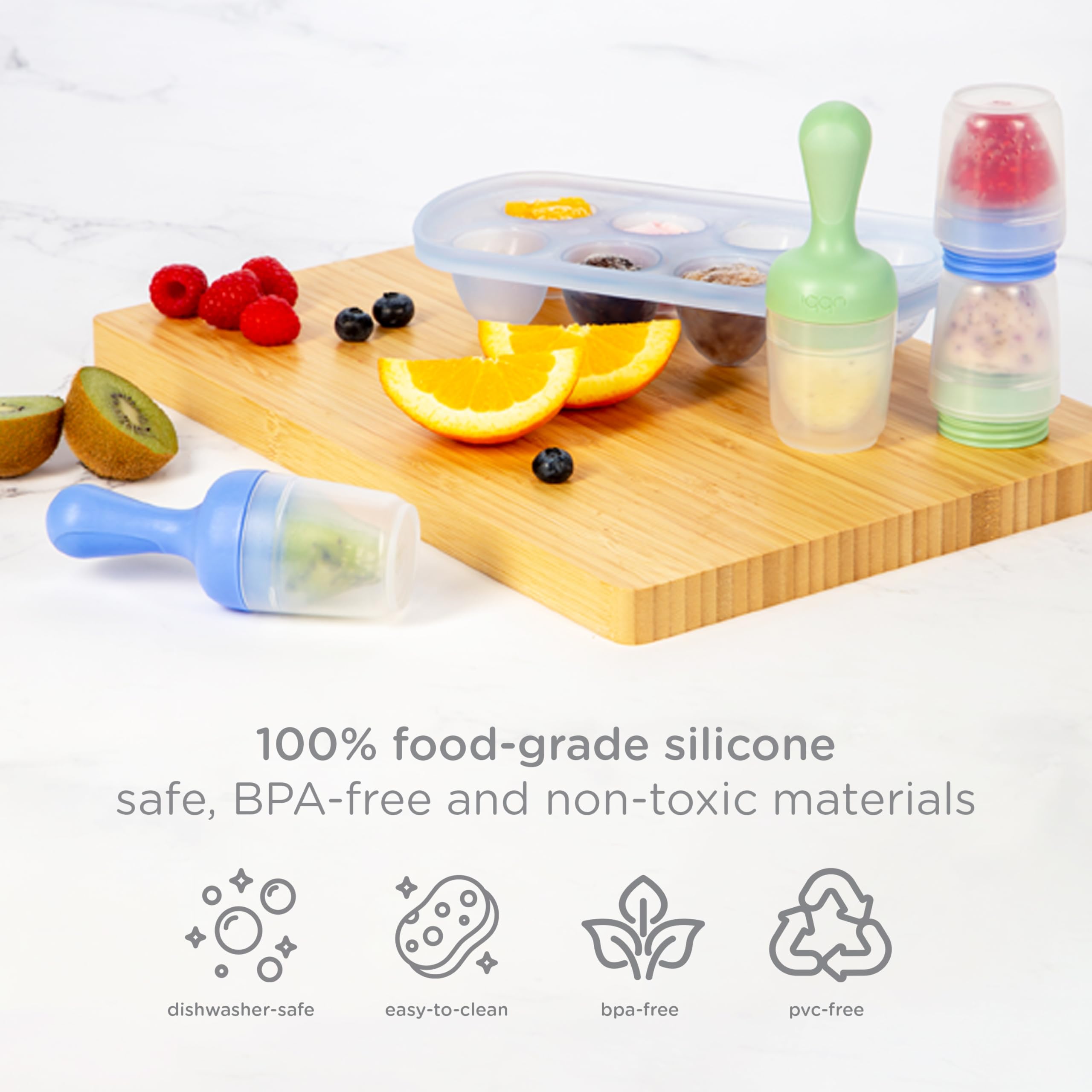 Ubbi Alimentatore per alimenti per bambini e vassoio per congelatore