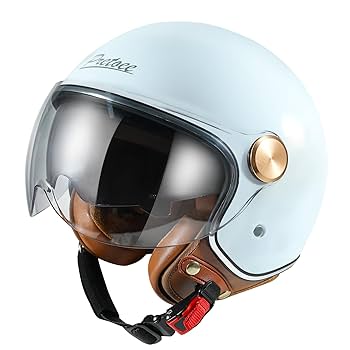 Amazon.com: Pretoee Open Face Motorcycle Helmet, 3/4 Retro