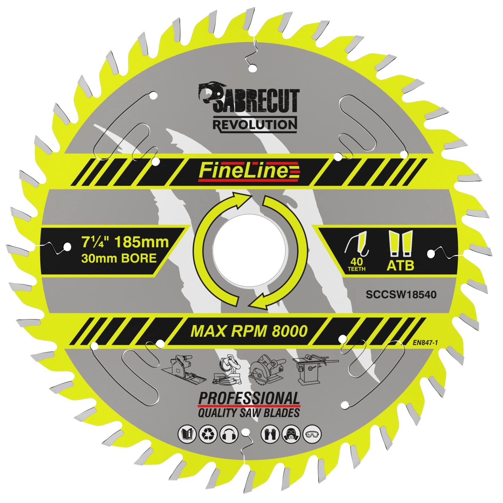 SabreCut 2pcs SCCSW185K1 185mm 40T 80T 30mm Eje Disco sierra circular TCT