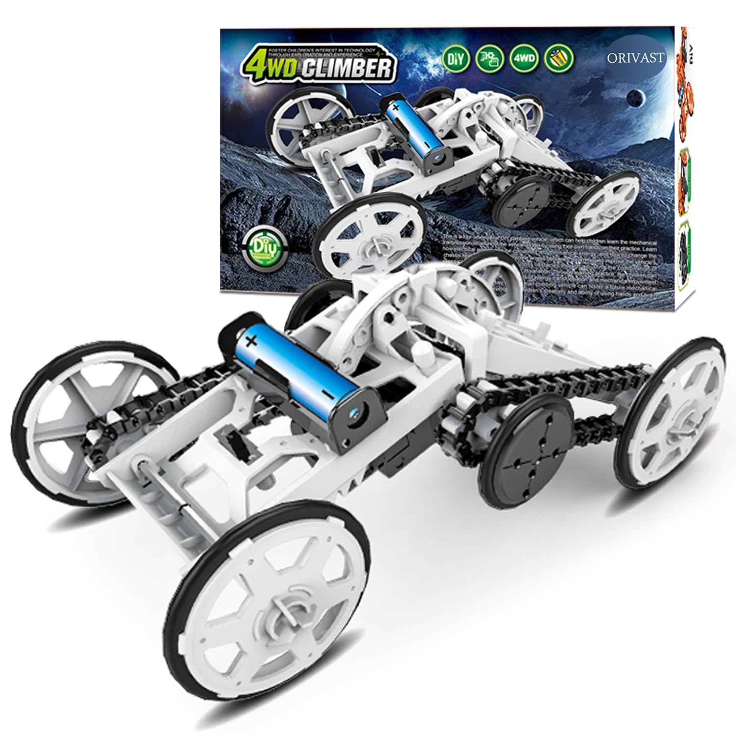 4WD Climbing Vehicle STEM Projects for Kids Ages 8-12,Science Kits for Kids, Electronics Circuits Engineering and Experiments for Teens,DIY STEM Toys for Boys and Girls