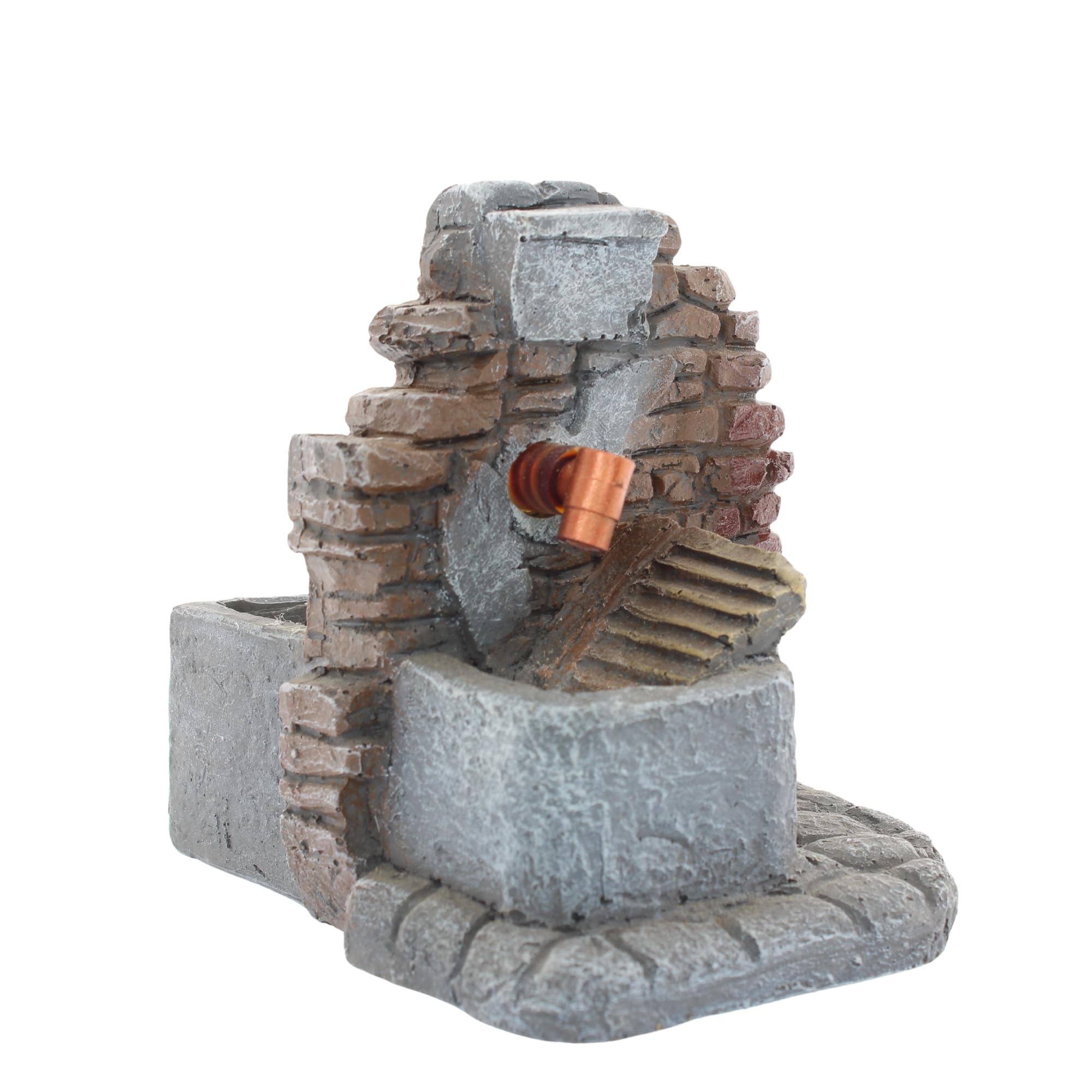 Moranduzzo Fuente con bomba para pesebre de resina, 10 x 12 x 11 cm, accesorio artesanal con chorro de agua, fabricado en Italia, producto oficial, fabricado en Italia
