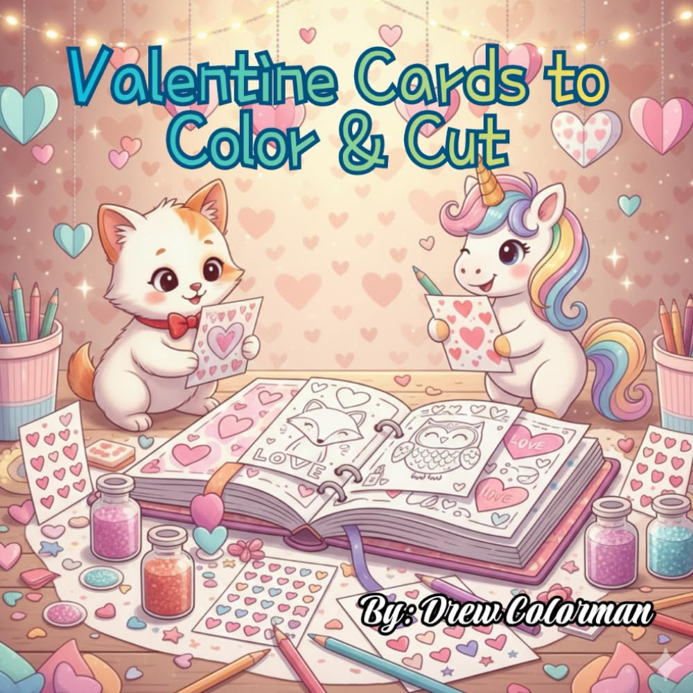 Valentine Cards to Color & Cut: Cute, Easy, and Fun Valentine Cards for Kids to Color, Personalize & Share