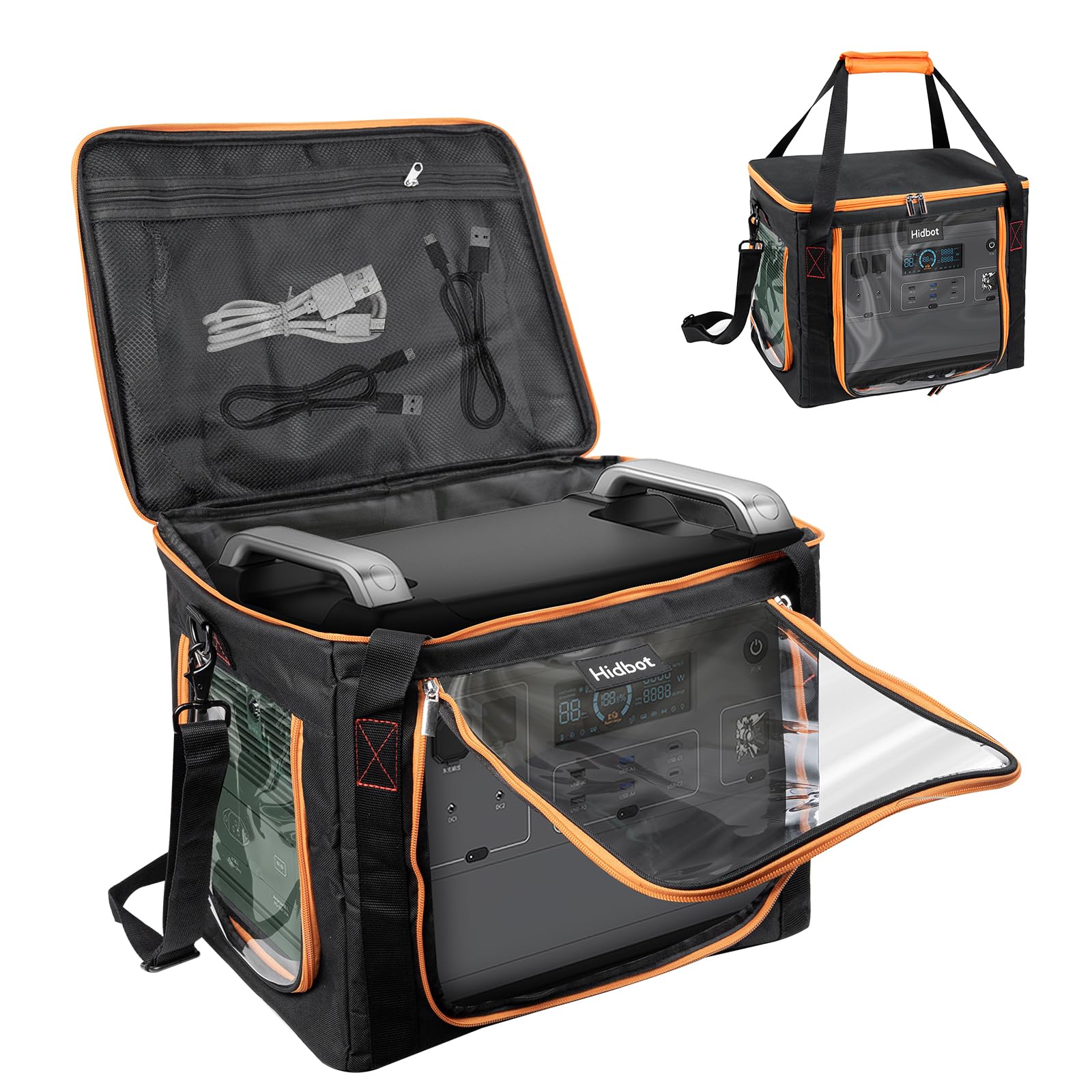 Hidbot Travel Carrying Case for Anker SOLIX C1000,Water-Resistant Protective Power Station Bag for Anker SOLIX C800 & C800 Plus with Waterproof Bottom and Front Pockets