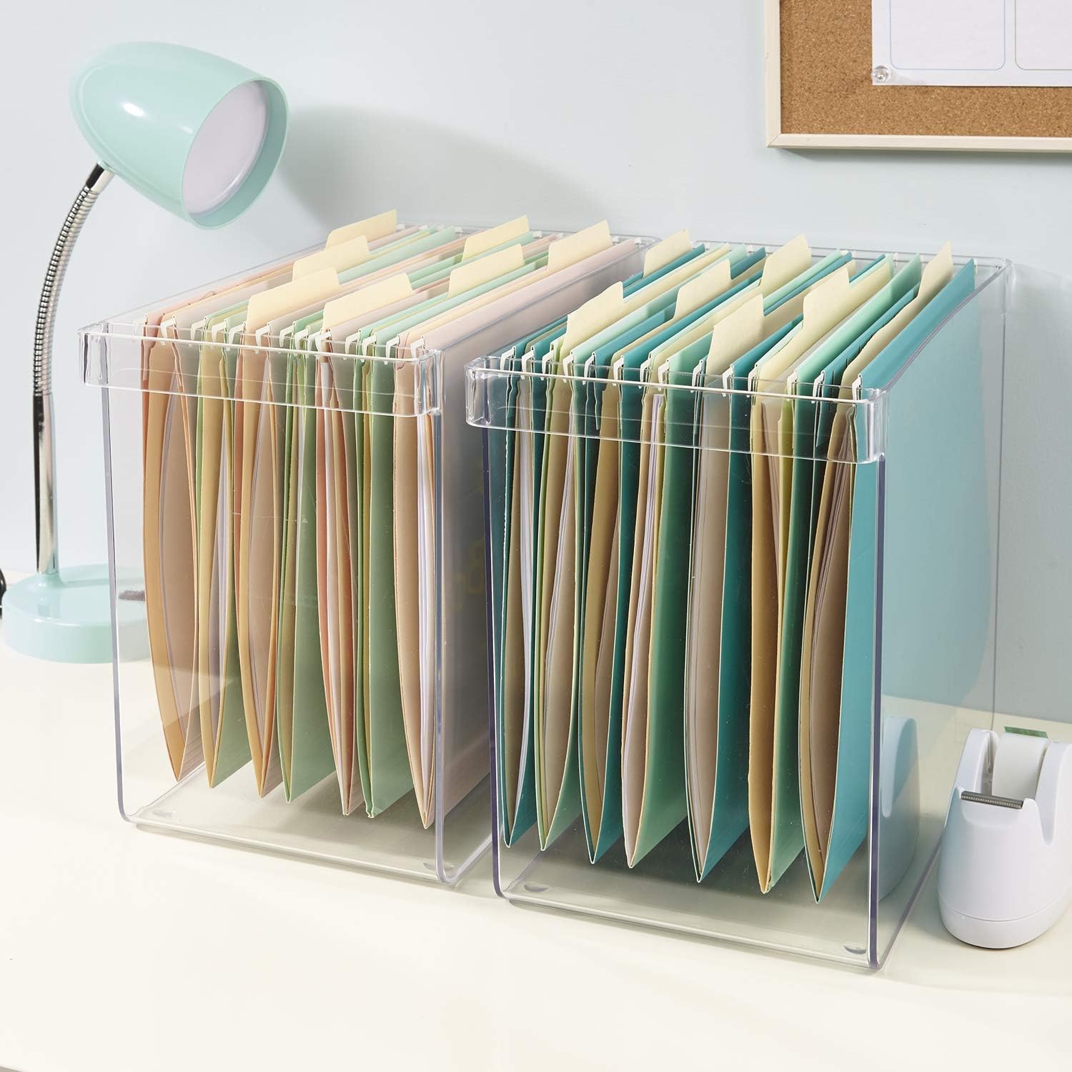 Clear Plastic Hanging File Organizer with Handles: Home & Kitchen