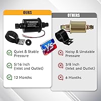 Vista 6 de Bomba de combustible eléctrica universal 12V 2.5-4.5 PSI en línea externa 5/16 pulgadas compatible con carburador marino diesel a gas marino E8016S