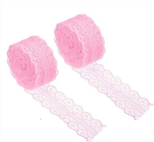 PATIKIL Cinta de encaje de 1.2 pulgadas de ancho de 11 yardas, paquete de 2 rollos de encaje de costura, paquete de regalo, envoltura floral para