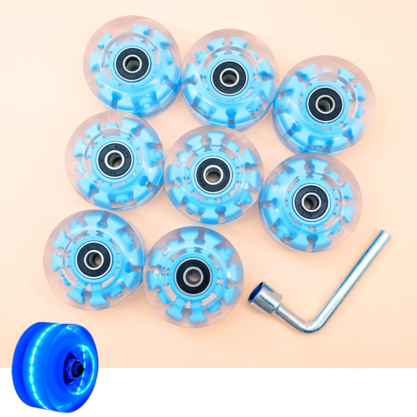 Ruedas de repuesto para quads skate con rodamiento patín ruedas de patín desgaste resistente para doble fila luces del monopatín con rueda de patín