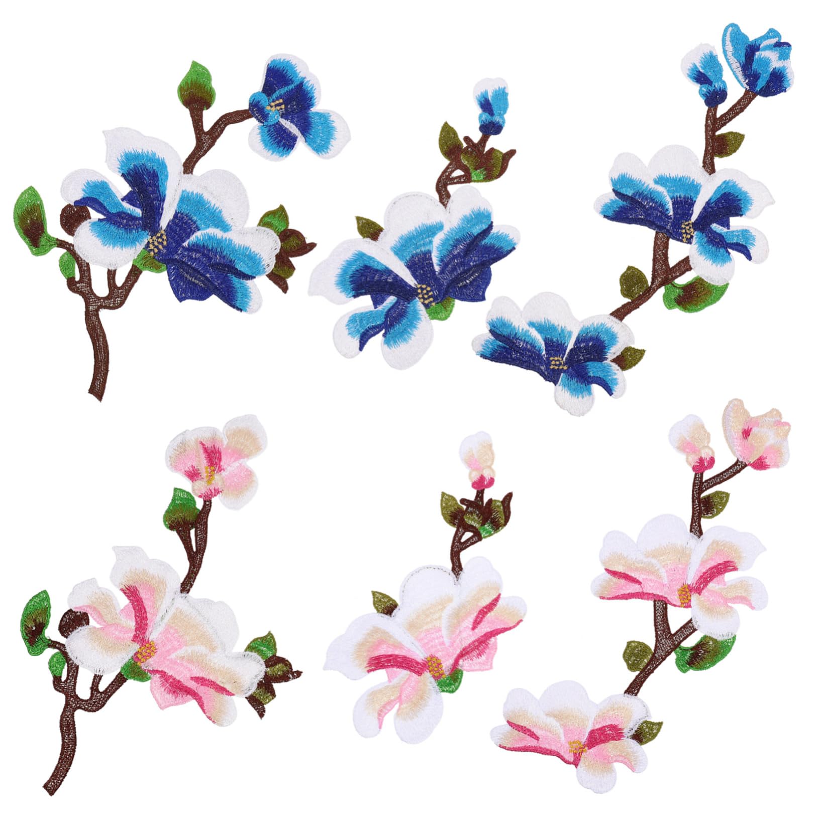 Aplicaciones para ropa, Parches de tela flores bordadas, 2 juegos parches delicados apliques florales