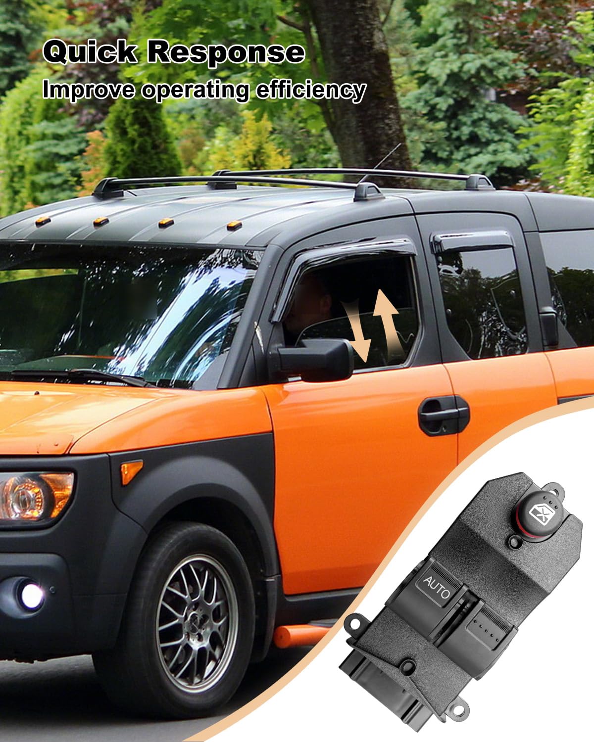 35750-SCV-A01ZA Master Power Window Control Switch Fit for Honda Element 2003-2011 Replace DS2385, 1S3983, Front Left Driver Side