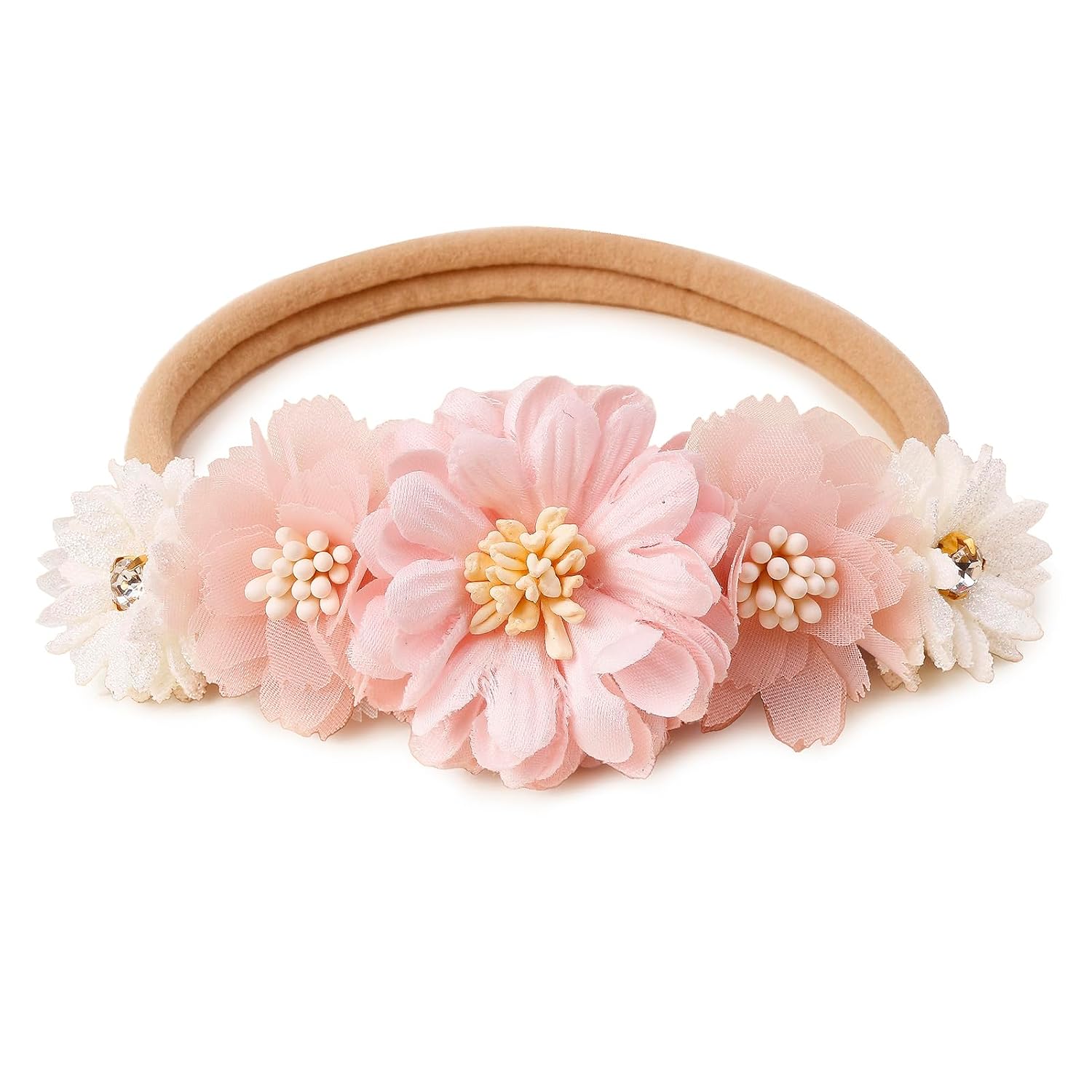 Baby Girls Headband & Socks Set, Cute Non Slip Cotton Socks with Flower Hair Bows Bowknot Style Baby Accessories Gifts for Newborn Infant Toddler