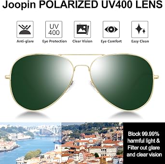 Joopin 3 Pack Aviator Sunglasses for Women Men UV Protection Teardrop | Teardrop, Wire Metal Frame, TAC Lens, Silicone Nose Pads, Lightweight, Driving, Fishing, Camping, Hiking