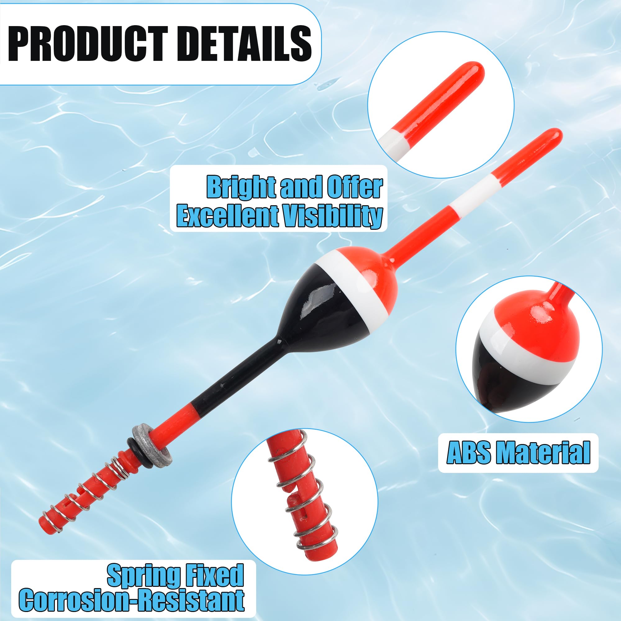 VATEICO 5pcs/10pcs Fishing Floats Bobbers Spring Wood Slip Floats Balsa Crappie Bobber for Panfish Trout Walleye Bass Fishing Accessories 1.18in X 0.79in X 5.63in (1.18in X 0.79in X 5.63in - 5pcs)