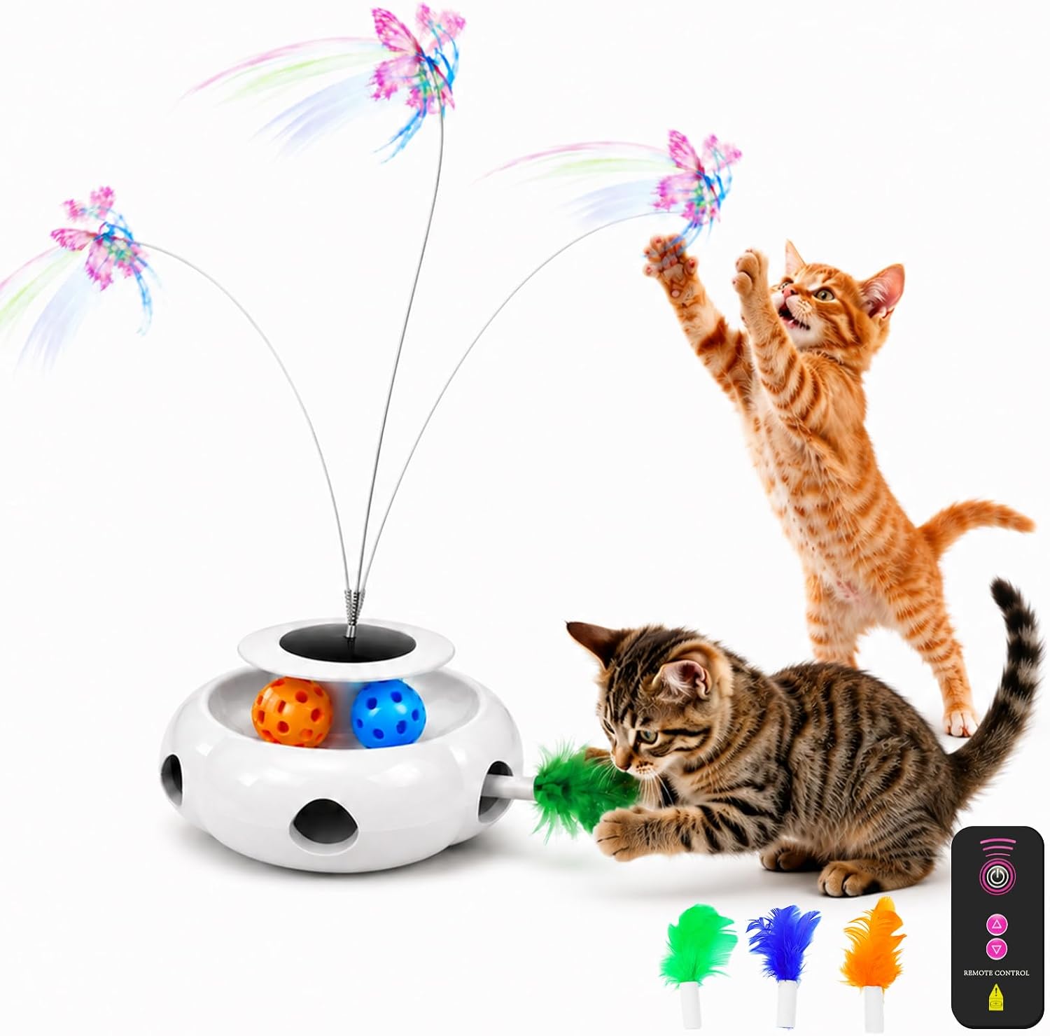Juguete Interactivo 3 en 1 para Gatos con Control Remoto