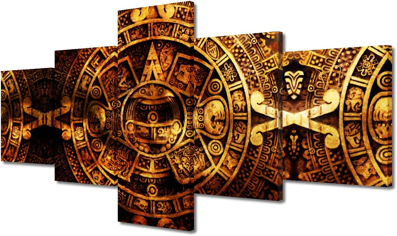 Amazon.com: TUMOVO Religion Mayan Culture Black and White Wall Art 5 ...
