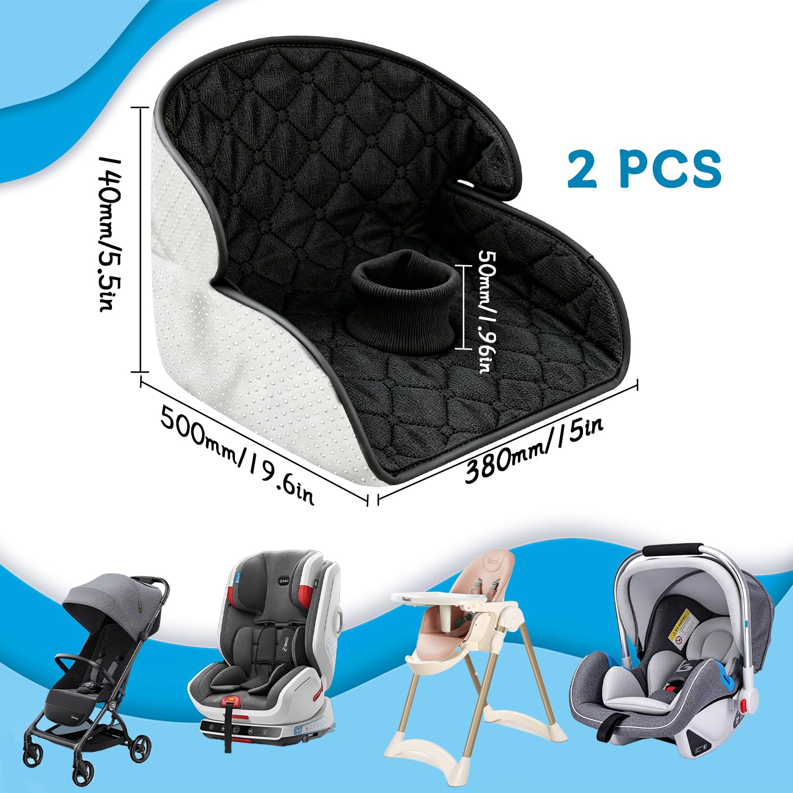 FAELNK Lot de 2 Protections de Siège d'apprentissage de La Propreté Protection Universelle pour Siège Enfant pour L'entraînement au Pot Convient à Toutes Les Tailles de Sièges de Voiture Poussette