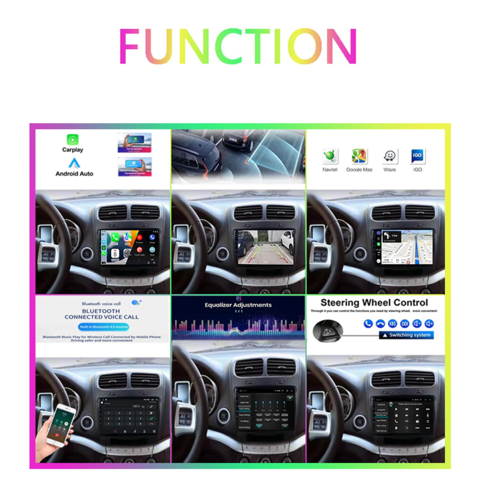 Android 15 Autoradio 9" Touchscreen Stereo Auto Per Fiat Freemont 2012-2020 Plug-and-play Con Bluetooth Navigatore Gps Collegamento Specchio Comandi Al Volante Wifi 4g Dual Usb,M102