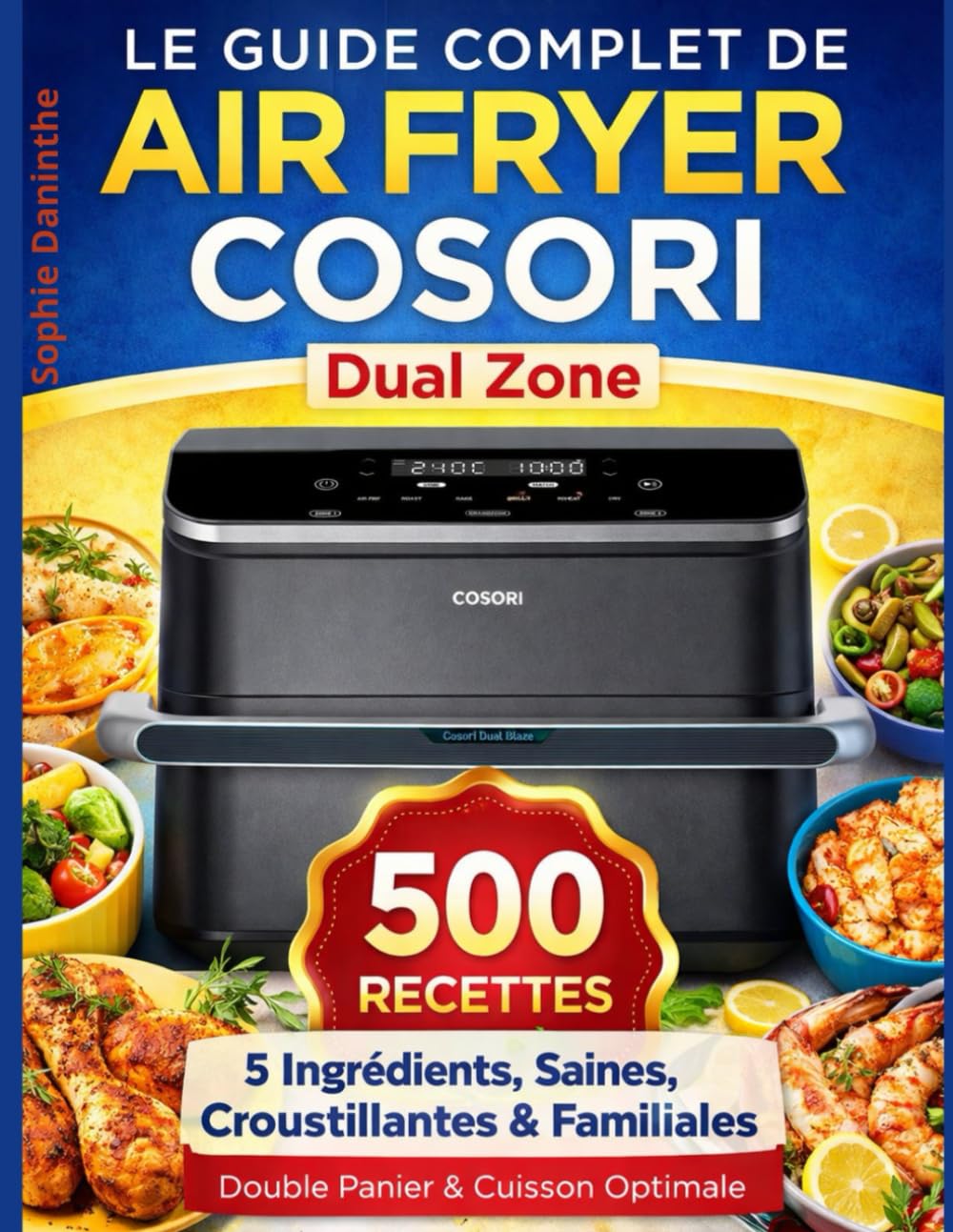 Couverture : Le Guide Complet de Air Fryer COSORI Dual Zone: 500 Recettes 5 Ingrédients, Saines, Croustillantes & Familiales — Double Panier & Cuisson Optimale