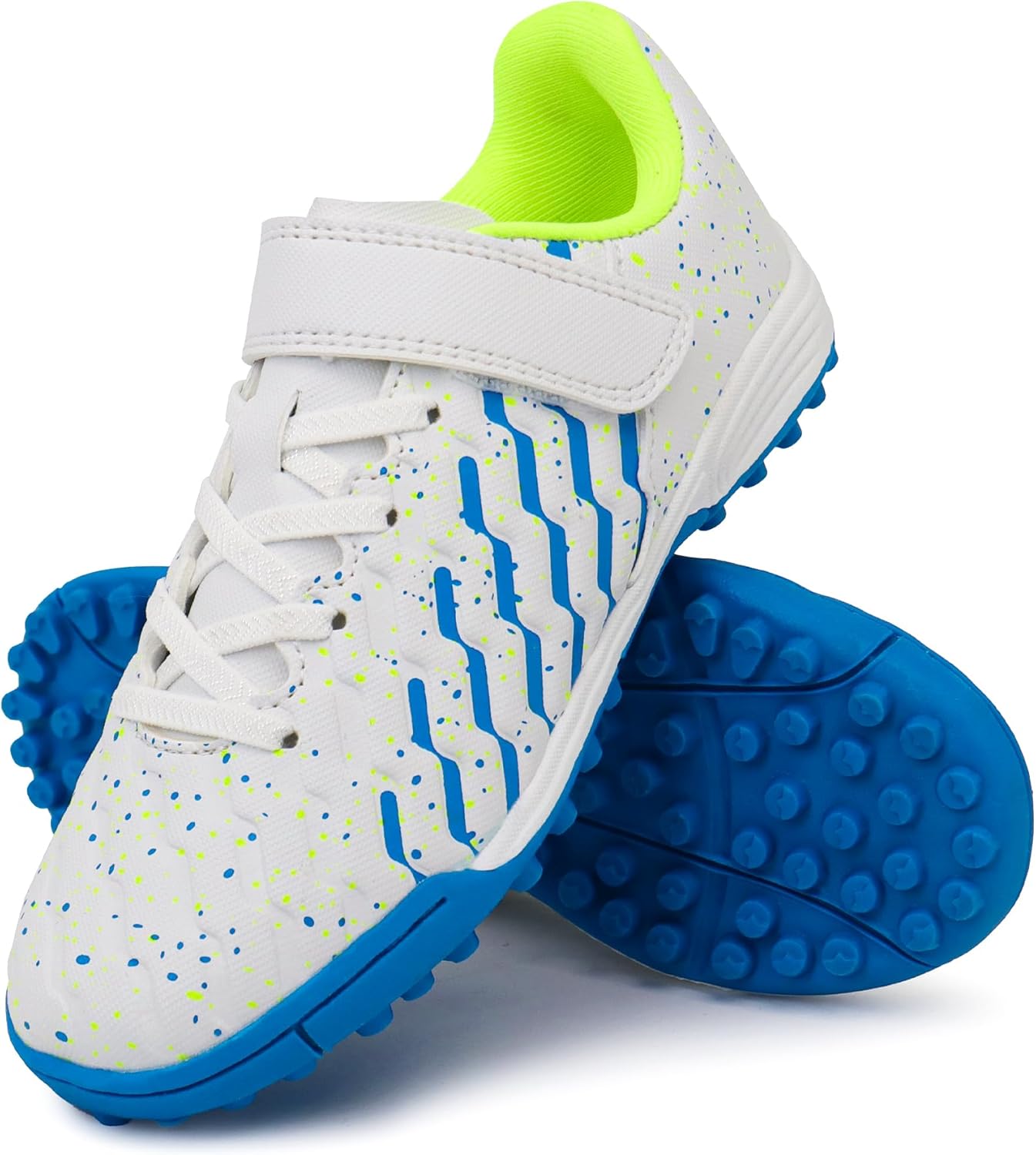 Tobfis Boys Girls Indoor Training Soccer Cleats Turf Soccer Shoe Unisex-Child Athletic Sneakers