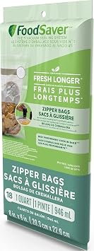 FoodSaver 1-Quart BPA-Free Multilayer Construction Vacuum Zipper Bags