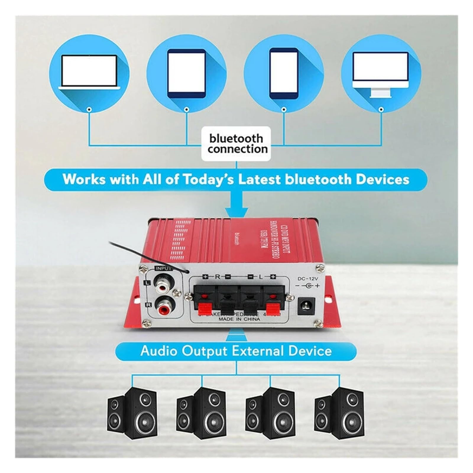 Amazon.co.jp: 12 V 200 ワットデュアル目的 Bluetooth パワーアンプ