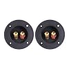 Healifty Speaker Box Terminal Cup 2-Pack Round Copper Binding Post Connectors for Home Audio Subwoofer Systems DIY Speaker Terminals