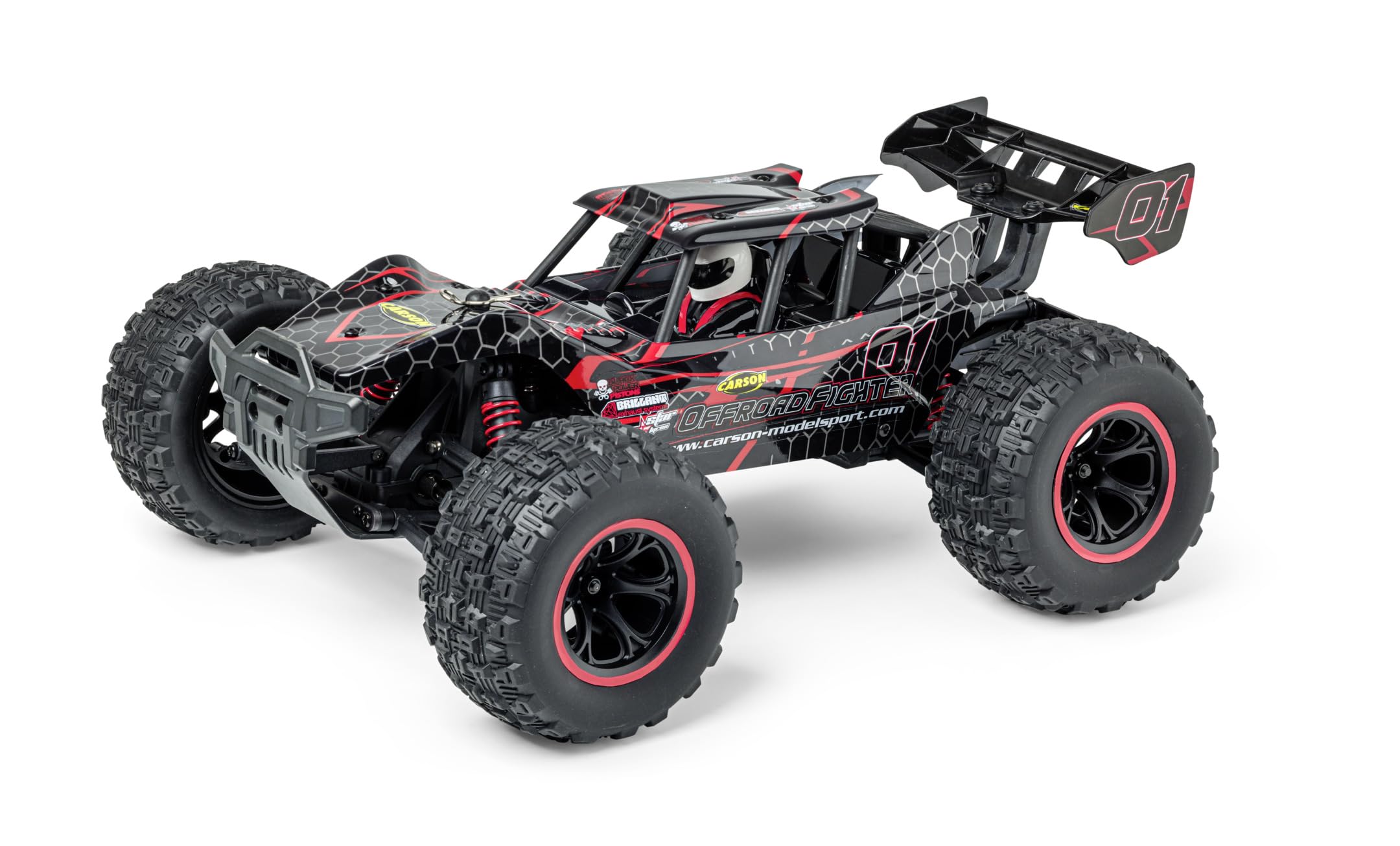 Carson 500404255 1:10 XS Offroad Fighter Cage 100% RTR rot - Ferngesteuertes Auto, RC Buggy, inkl. Batterien und Fernsteuerung, Offroad Buggy