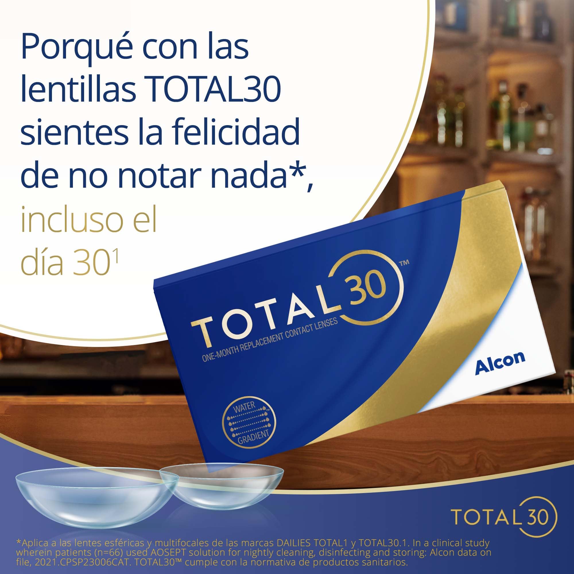 TOTAL30 lentes de contacto mensuales | 3 lentes | R 8.4 mm | D 14.2 mm | -05.75 dioptrías