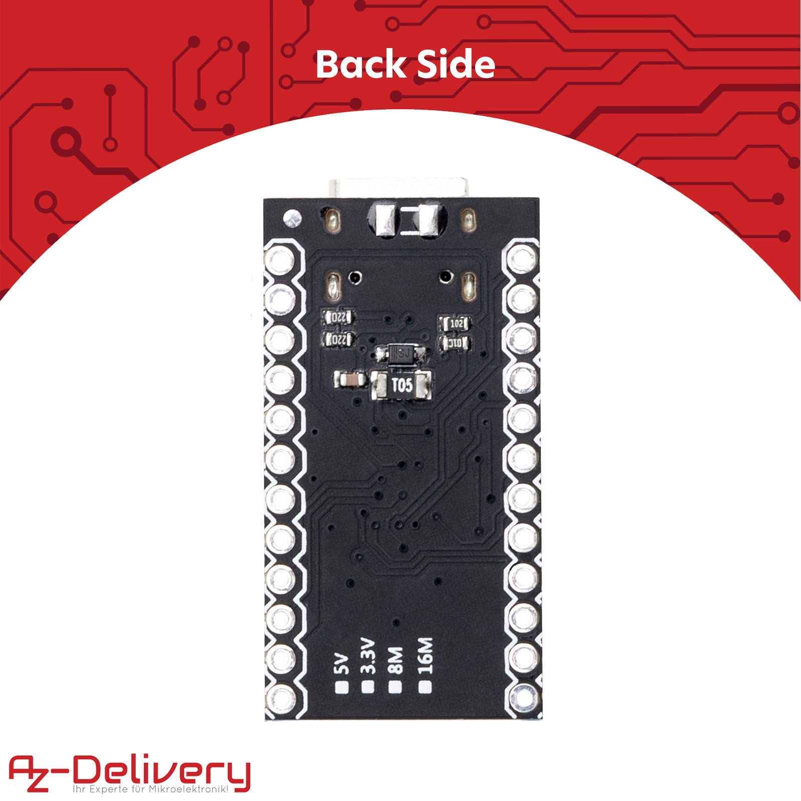 AZDelivery 3 x Pro Micro ATMEGA32U4 5V/16 MHZ Scheda di Sviluppo Modulo Microcontrollore con Bootloader IDE Scheda di Sviluppo con 2 Fila Pin Header MINI USB/Micro USB