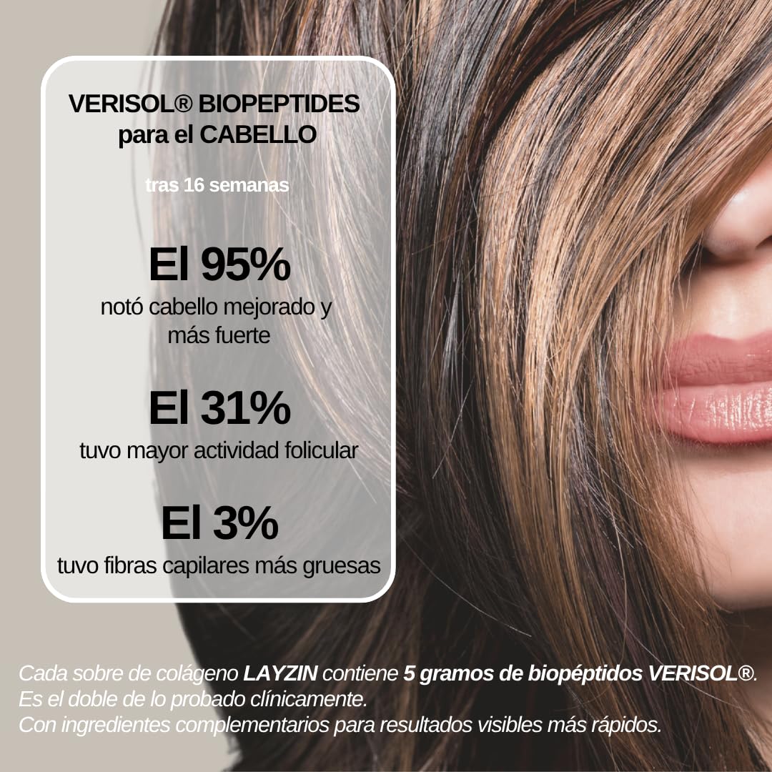 Polvo de Colágeno para Mujeres con Colágeno Verisol®, Ácido Hialurónico y Vitamina C – Fórmula de Belleza Anti-Edad para el Rejuvenecimiento de la Piel y para Cabello y Uñas – 90 Sobres, Unisex
