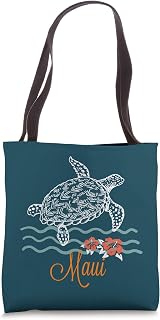 Maui Hawaiian Island Sea Turtle Hibiscus Hawaii Souvenir Tote Bag