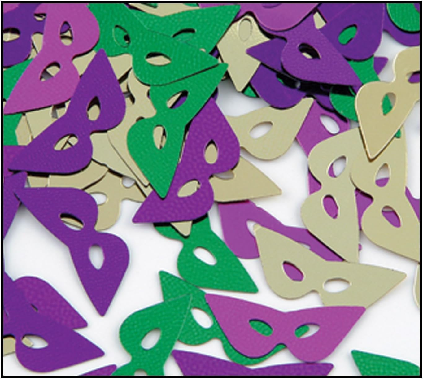 Fanci-Fetti Mardi Gras Masks (asstd gold, green, purple) Party Accessory  (1 count) (1 Oz/Pkg)